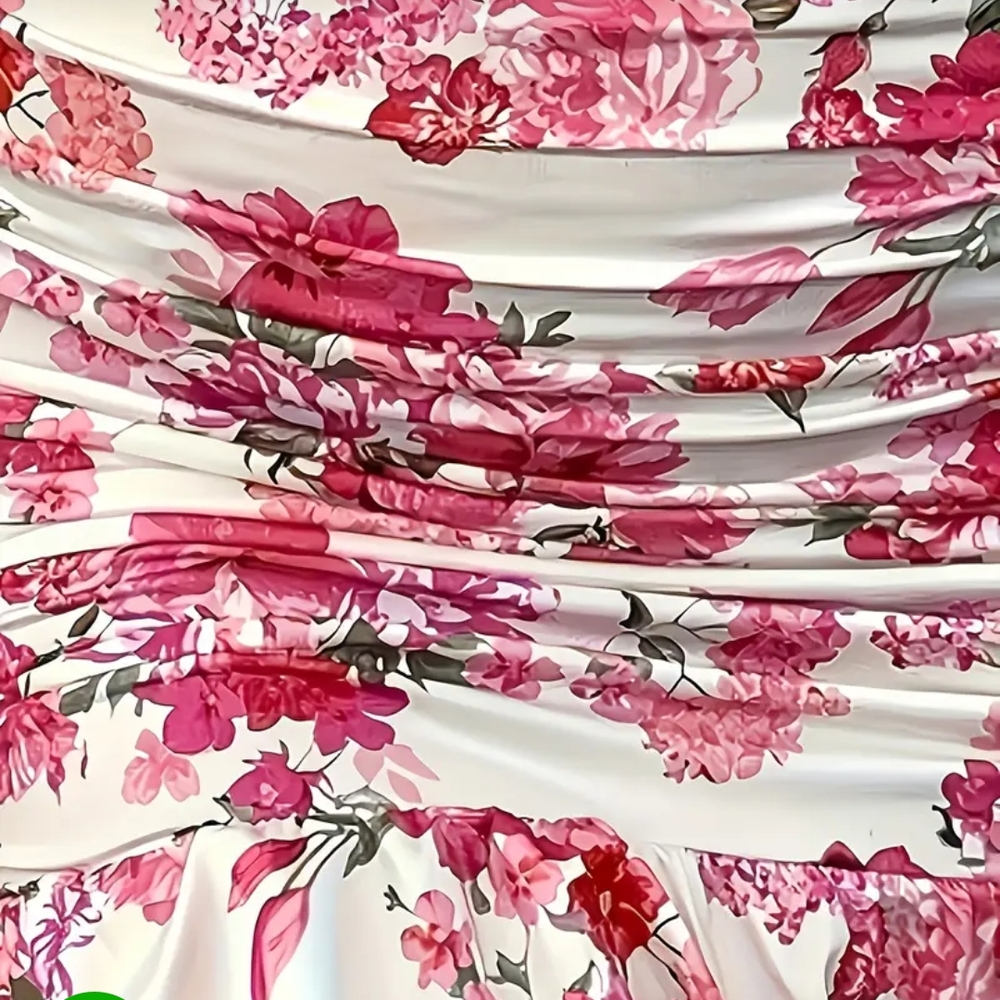 π₯2/$100π₯Pink and White Ruffled Ruched Sundress - Picture 2 of 13